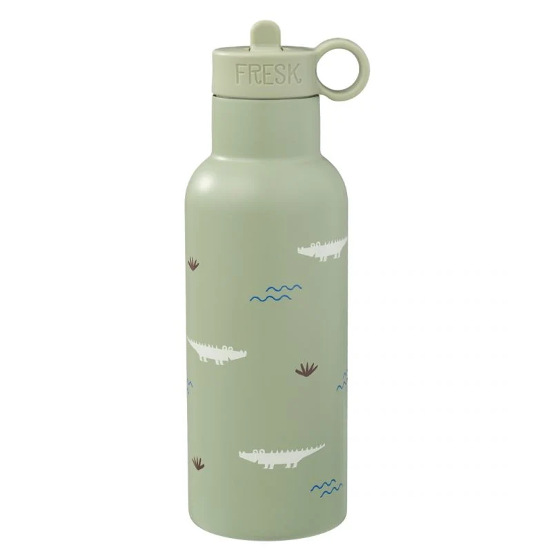 Borraccia termica in acciaio con cannuccia per bimbi 350 ml - Coccodrilli