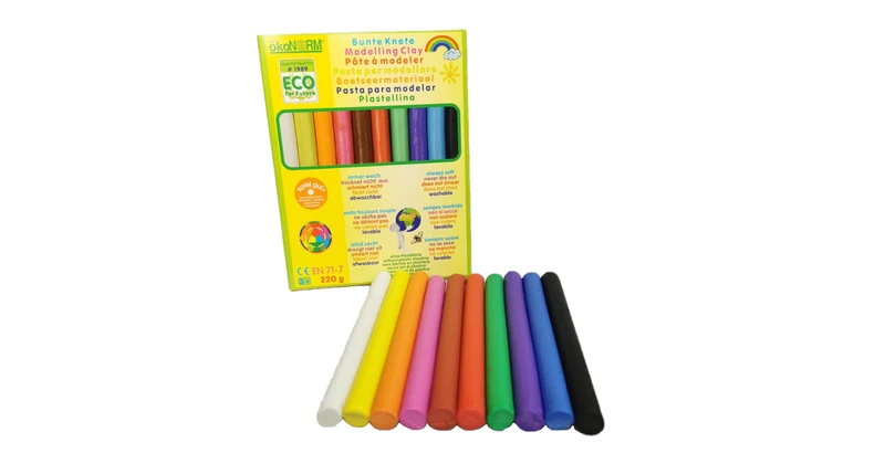 Pasta modellabile colorata, 220 g, sempre morbida - 10 colori