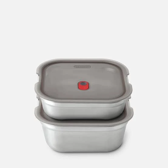 Contenitore per cibo Lunch Box quadrato in acciaio inox multifunzione Lt.1.1 - Black+blum