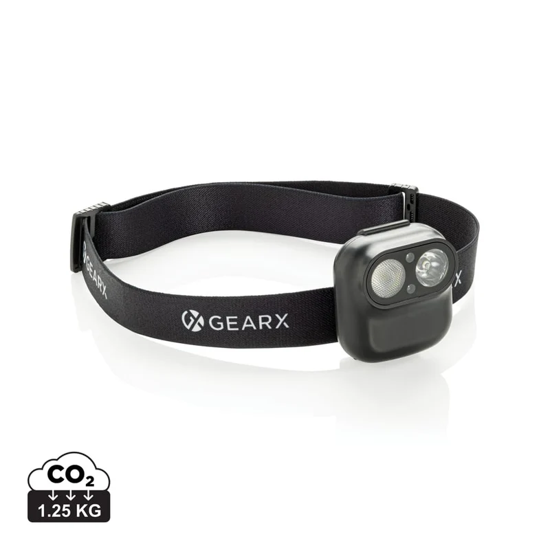 Torcia frontale Gear X plastica riciclata RCS e sensore di movimento