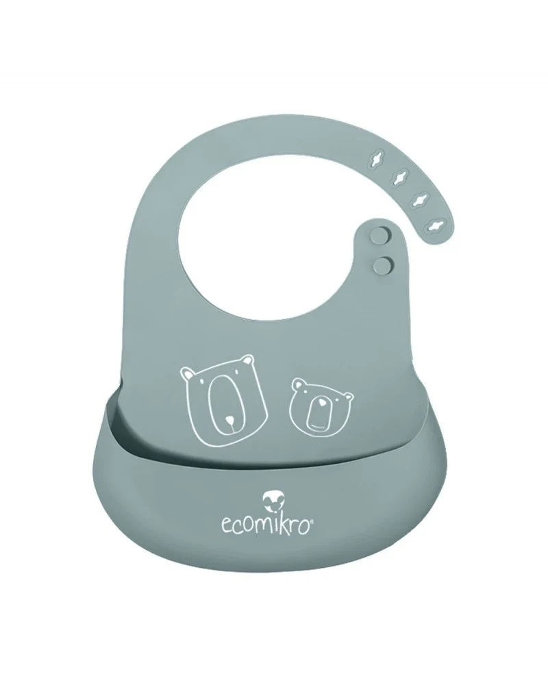 Bavaglino in Silicone con Tasca-orsetti grigio
