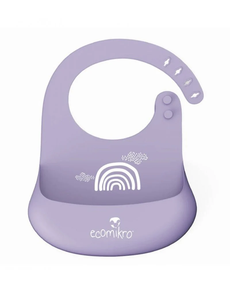Bavaglino in Silicone con Tasca-arcobaleno lilla