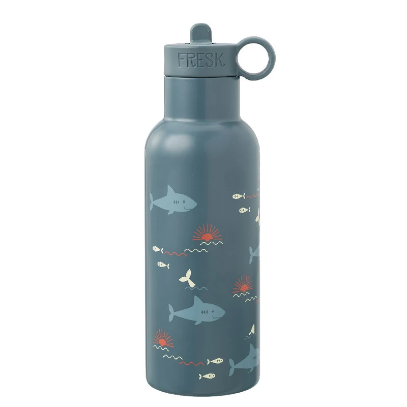 Borraccia termica in acciaio con cannuccia per bimbi 500 ml - Squali