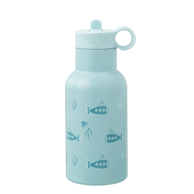 Borraccia termica in acciaio con cannuccia per bimbi 350 ml - Sottomarini