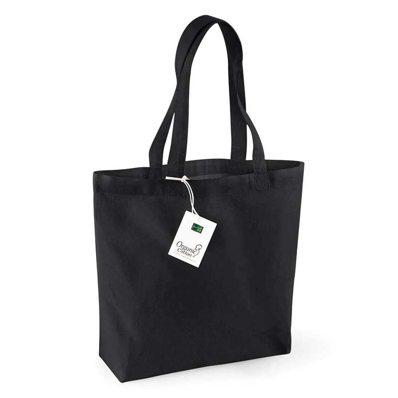 Shopper in cotone organico con soffietto