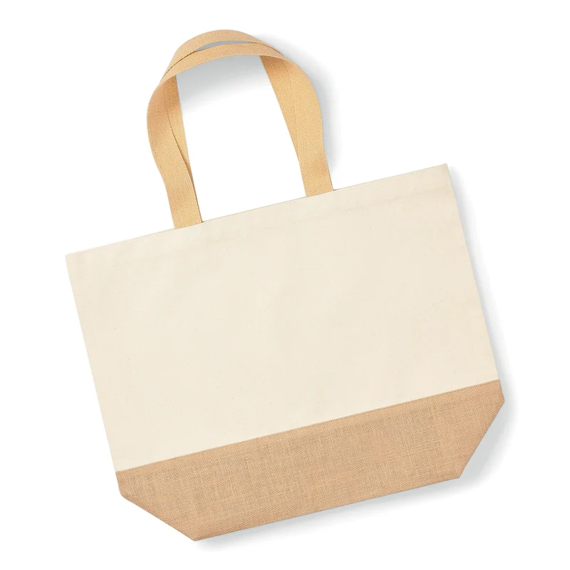 Borsa Tote in Cotone e Juta XL