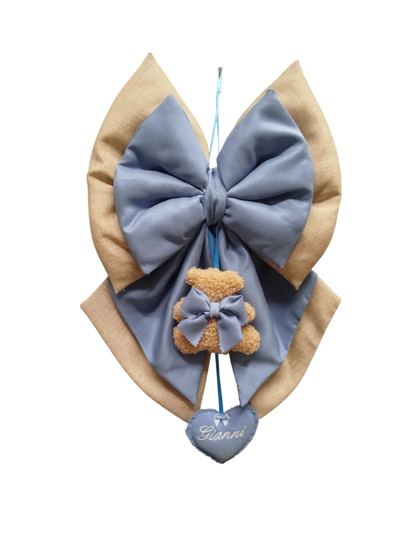 Fioccarda nascita orso Peluche Azzurro