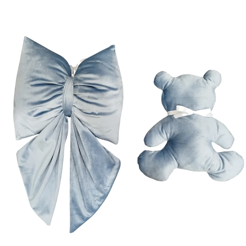 Set Fiocco e Orsetto Personalizzato Celeste