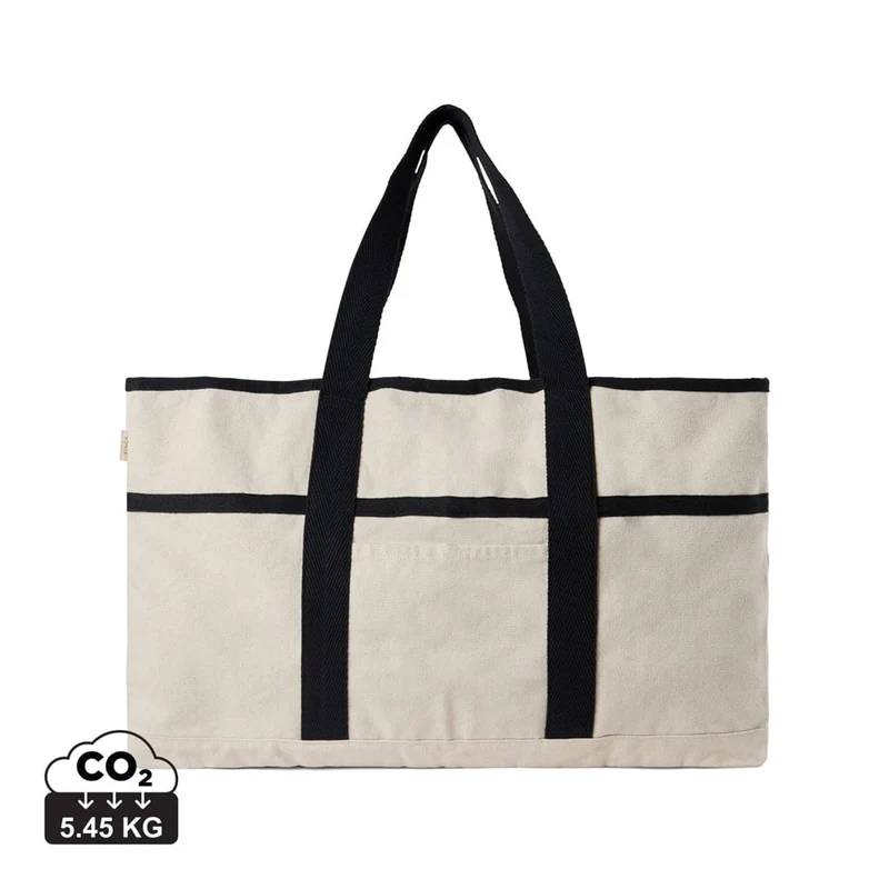 Borsa spiaggia VINGA Volonne in tela riciclata AWARE™ – 34 × 56 × 21 cm