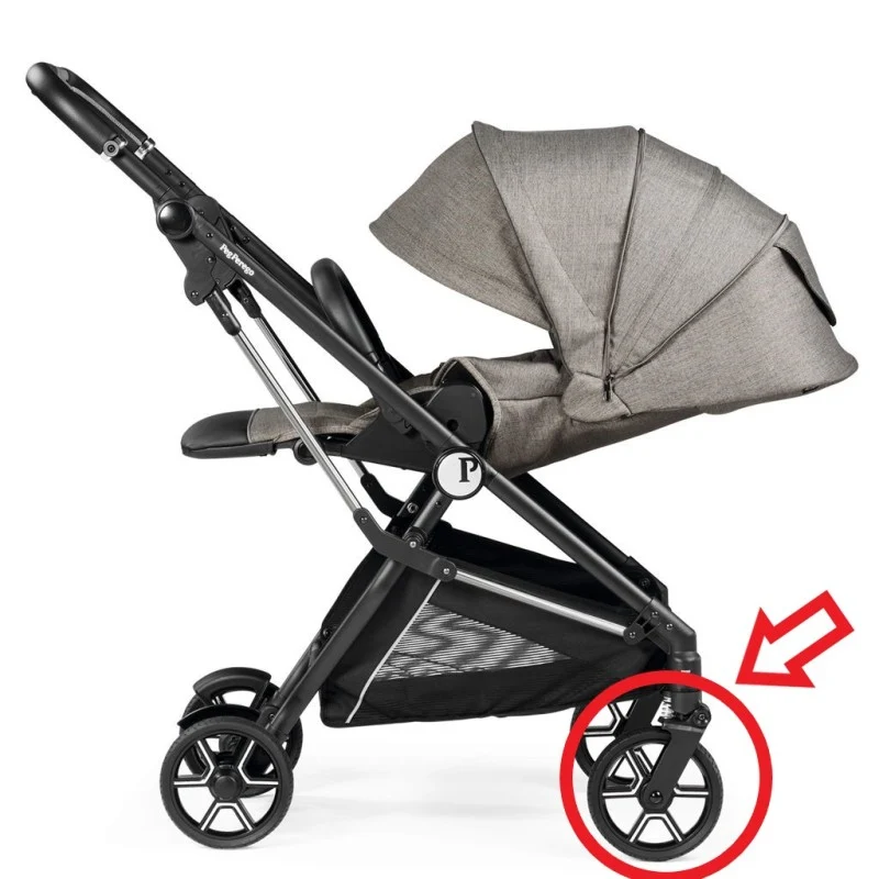 Ruota Anteriore Vivace Peg Perego nero/ Argento