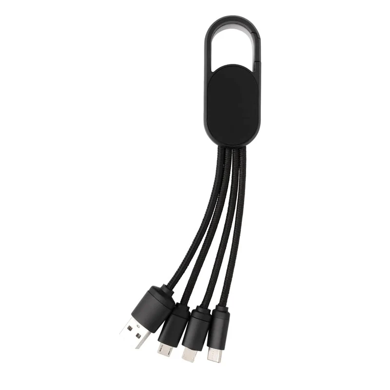 Cavo 4 in 1 con moschettone