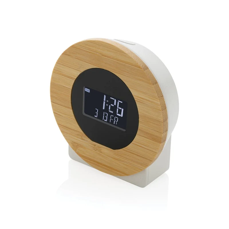 Orologio da scrivania Utah in plastica RCS e bambù