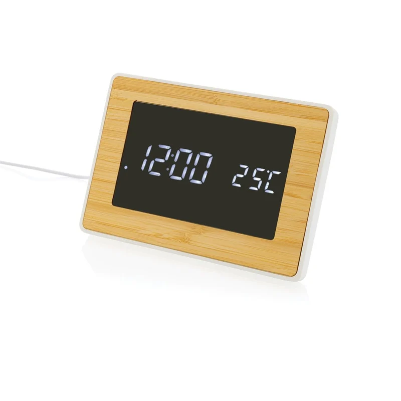 Orologio LED Utah in plastica RCS e bambù