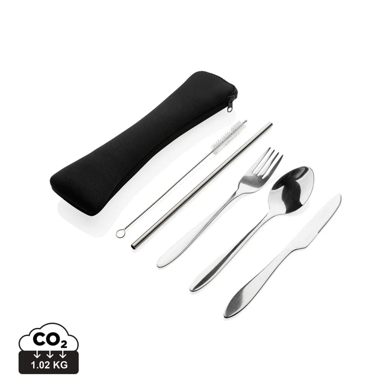 Set posate riutilizzabili 4 pezzi in acciaio inossidabile