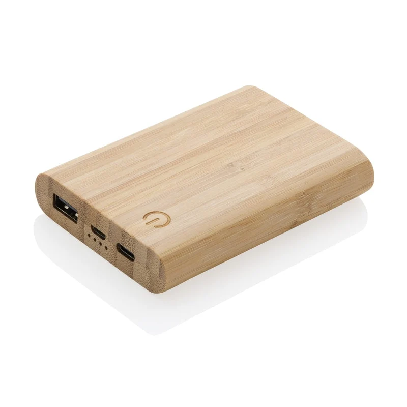 Powerbank da 5.000 mAh in bambù certificato FSC