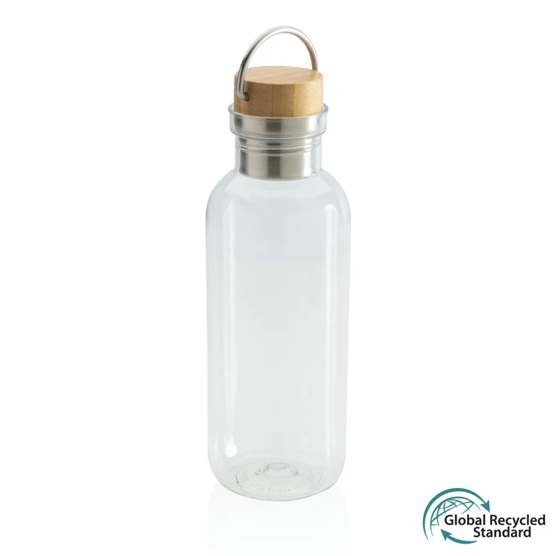 Bottiglia PET riciclato GRS con manico e tappo in bambù FSC 680 ml