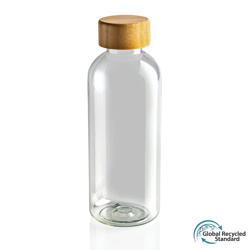 Bottiglia in PET riciclato GRS con tappo in bambù 660 ml