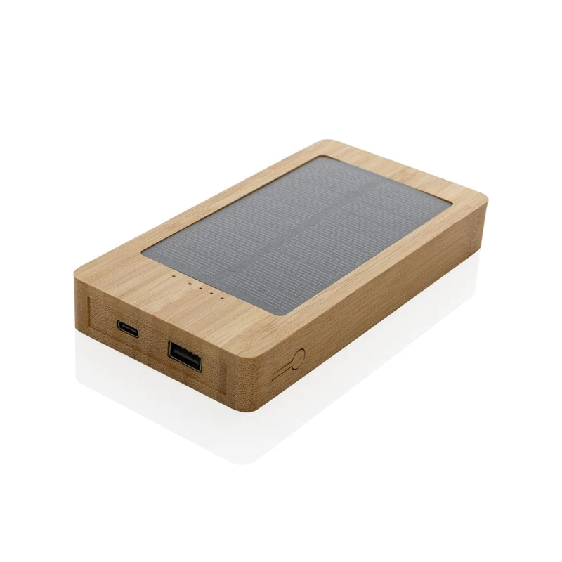 Powerbank solare 10.000 mAh in bambù