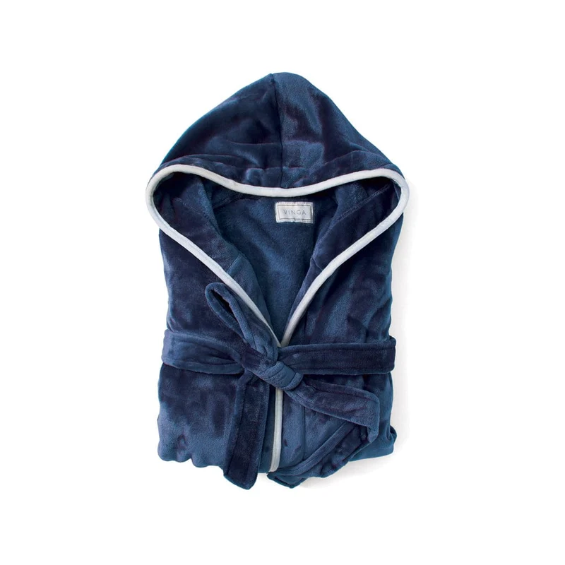 Lussuosa vestaglia VINGA Louis in PET riciclato GRS, taglia L-XL BLUE