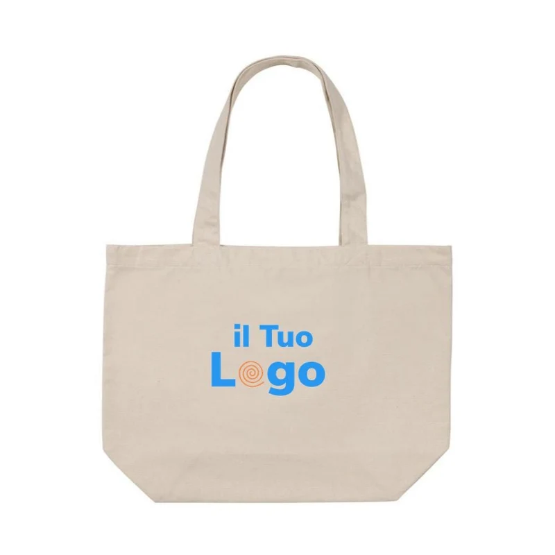 Shopper con tasca in canvas riciclato non tinta 240 gm2 Impact Aware™ – 52 × 15 × 31 cm