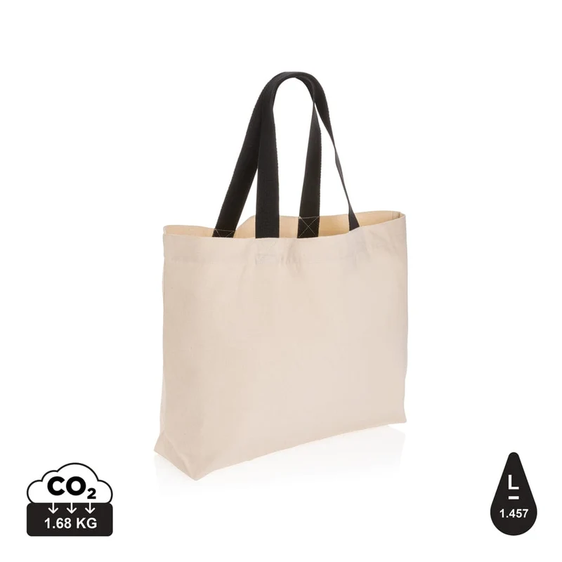 Shopper in canvas riciclato 240 gm2 non tinto Impact Aware™ – 57 × 14 × 39 cm