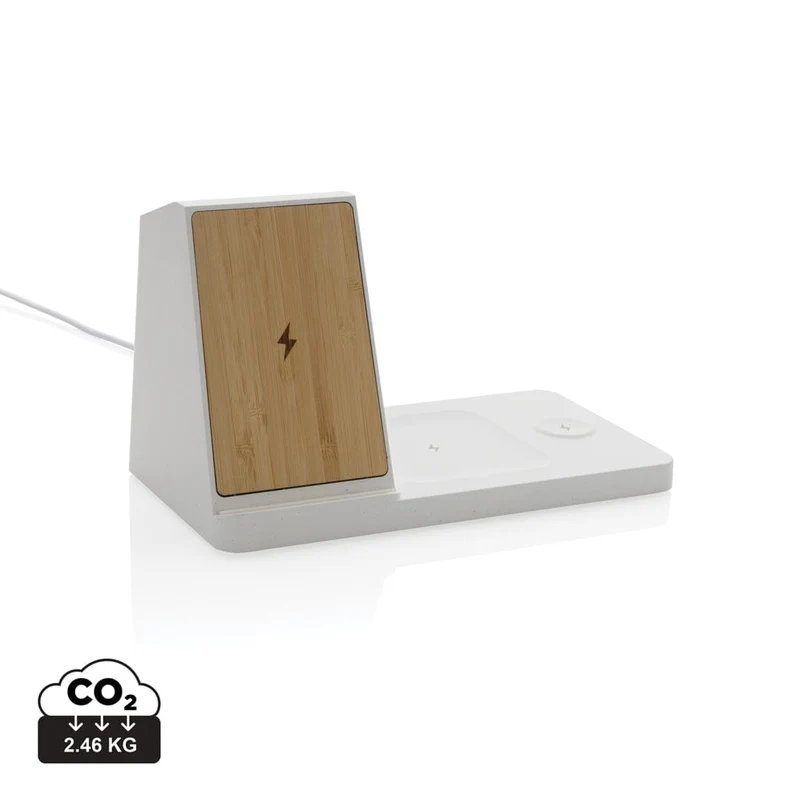 Caricatore wireless 3 in 1 Ontario in plastica riciclata RCS