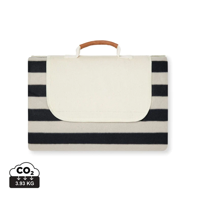 Coperta picnic grande VINGA Alba in PET riciclato GRS righe