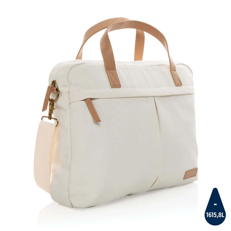 Borsa porta PC in canvas riciclato 16 once Impact AWARE™ – 39.5 × 10 × 32 cm