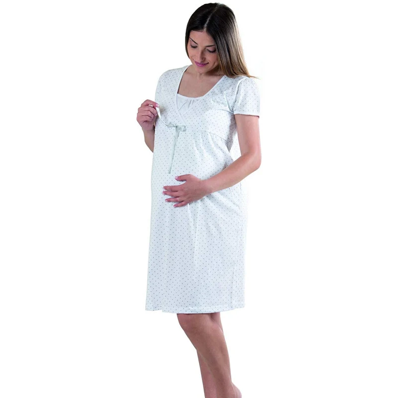 Camicia da Notte Premaman con Fiocchetto