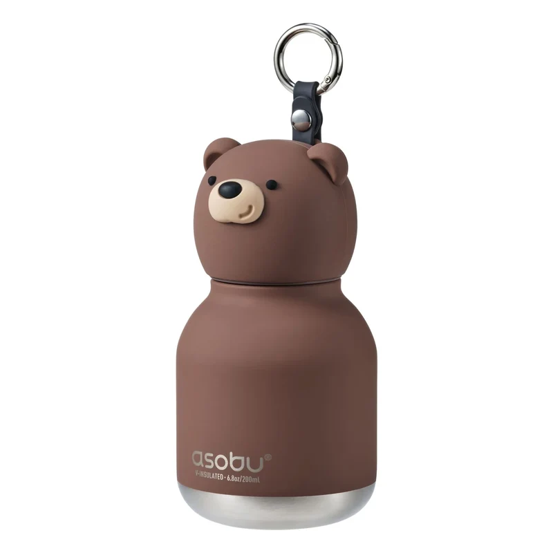 Asobu Mini Bestie Brown Bear – Borraccia Termica Bambini Orsetto 200 ml