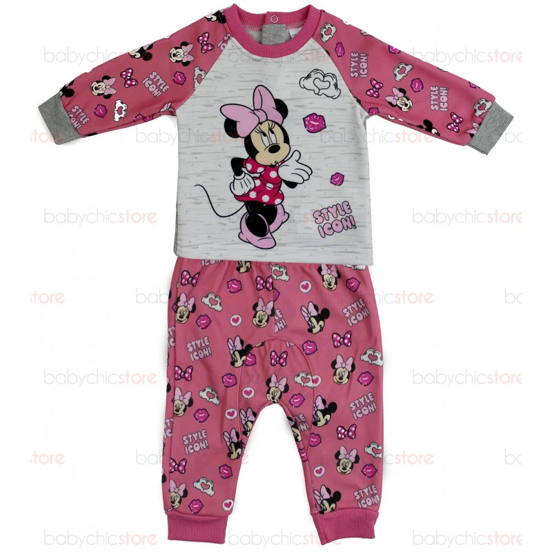 Tuta Neonato Disney Minnie Rosa/Grigio - 6 Mesi