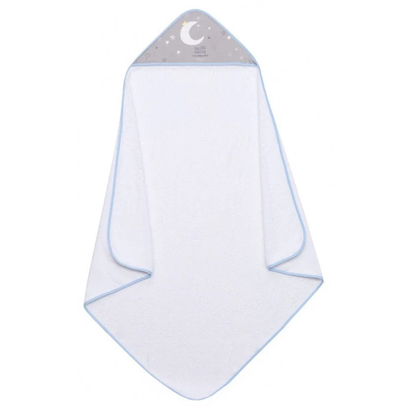 Accappatoio per Neonato Luna - Bianco/Azzuro