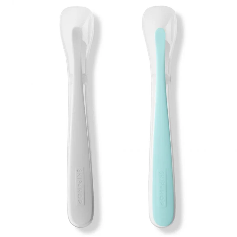 Set da 2 Cucchiai in Silicone-Grigio Verde