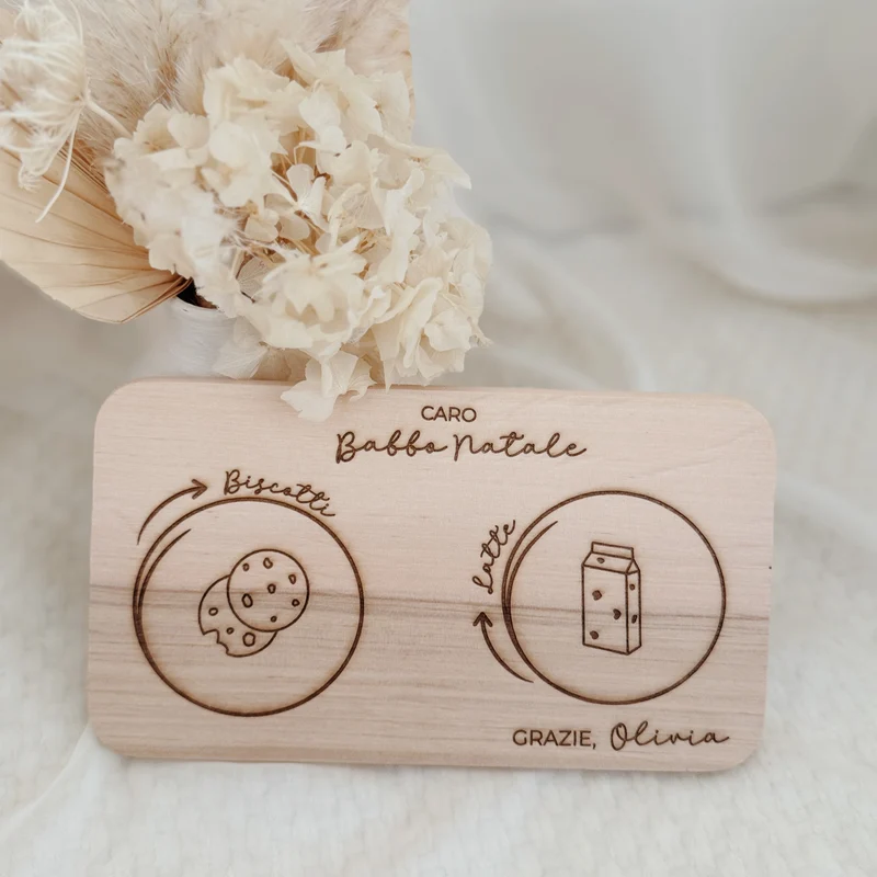Vassoio di natale in legno inciso - personalizzato