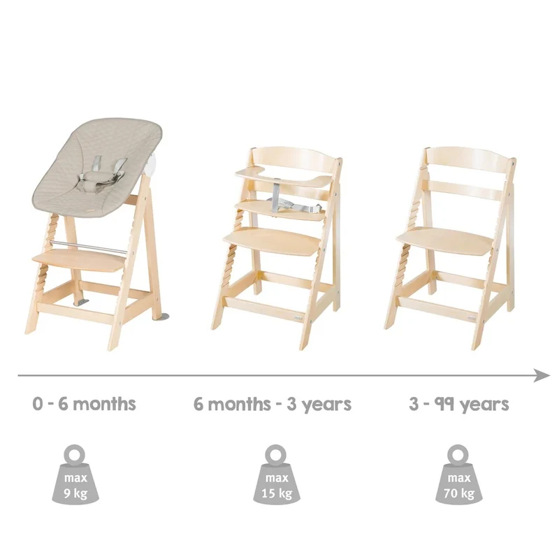 Seggiolone 'Born Up set 2in1 Grigio trapuntato
