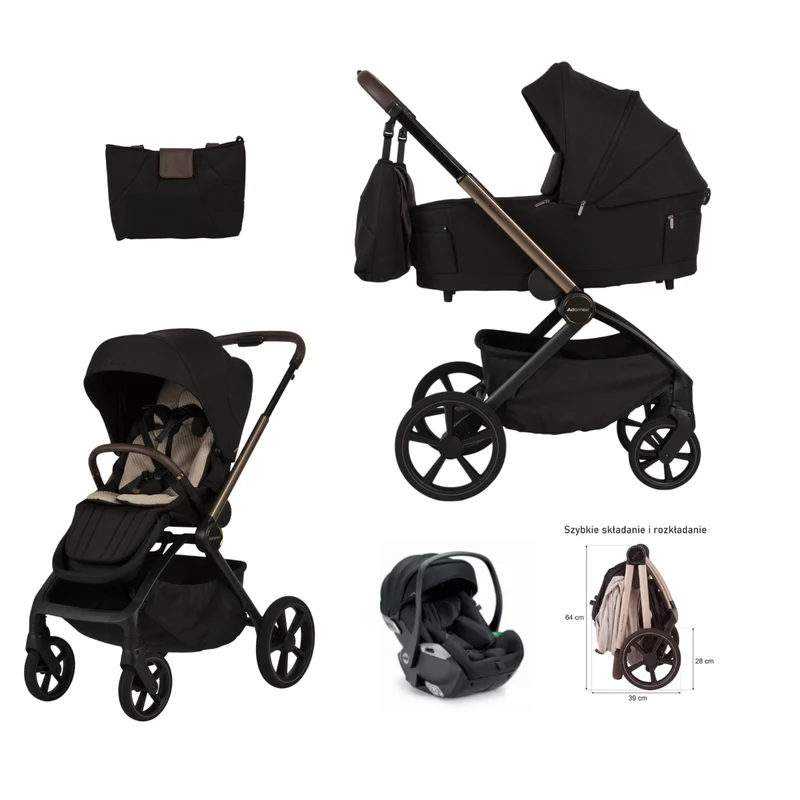 Trio Como Adamex Con Seggiolino Reclinabile Satin Carbon