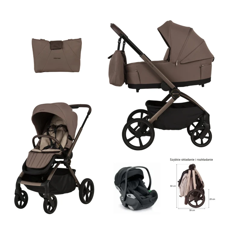 Trio Como Adamex Con Seggiolino Reclinabile Choccolate Fango