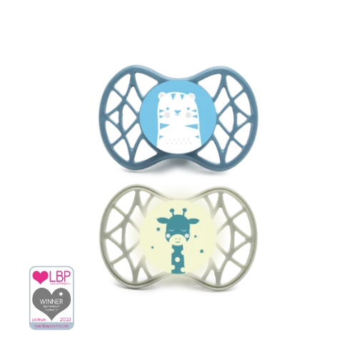 Set da 2 ciucci con tettarella ortodontica o simmetrica 0m+/ 6m+