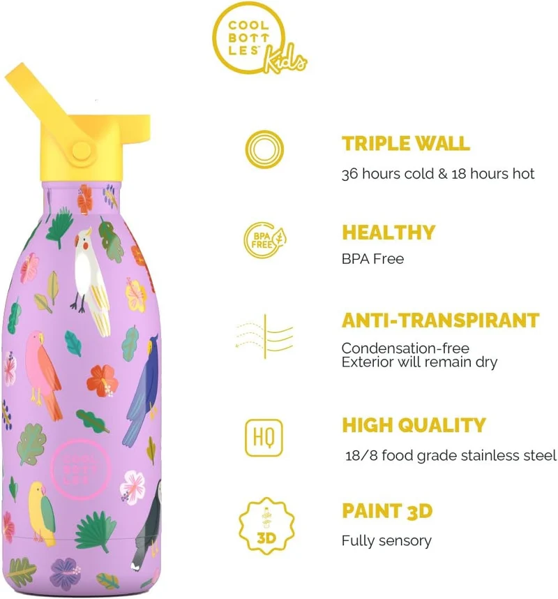 Borraccia in Accaio Fly Free 500ml Cool Bottles