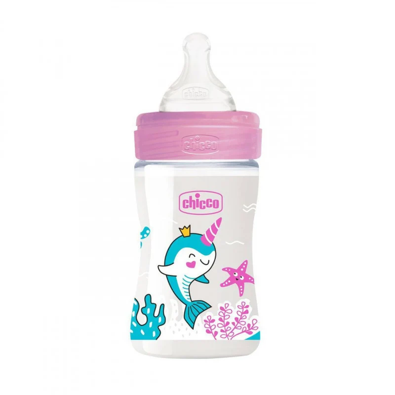 Biberon Benessere Flusso Lento In Plastica Rosa