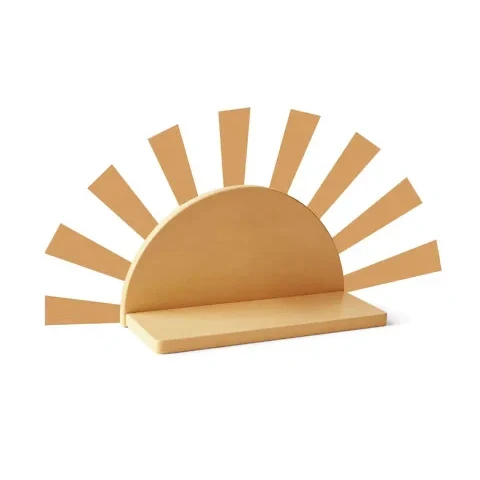 Mensola a forma di sole color senape con adesivi – Kid’s Concept