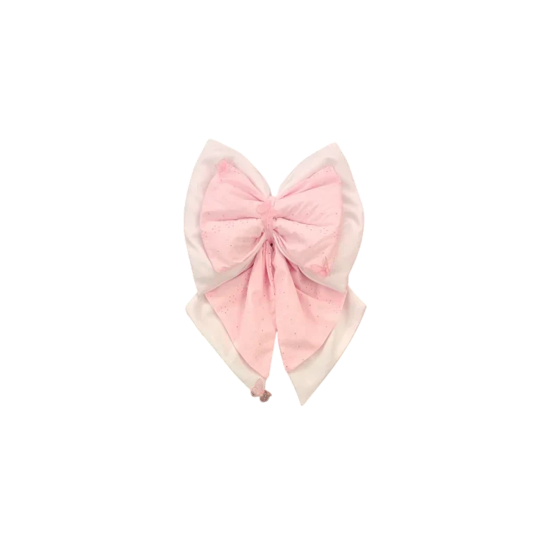 Fiocco Nascita Rosa In Sangallo Con Ricamo Personalizzato