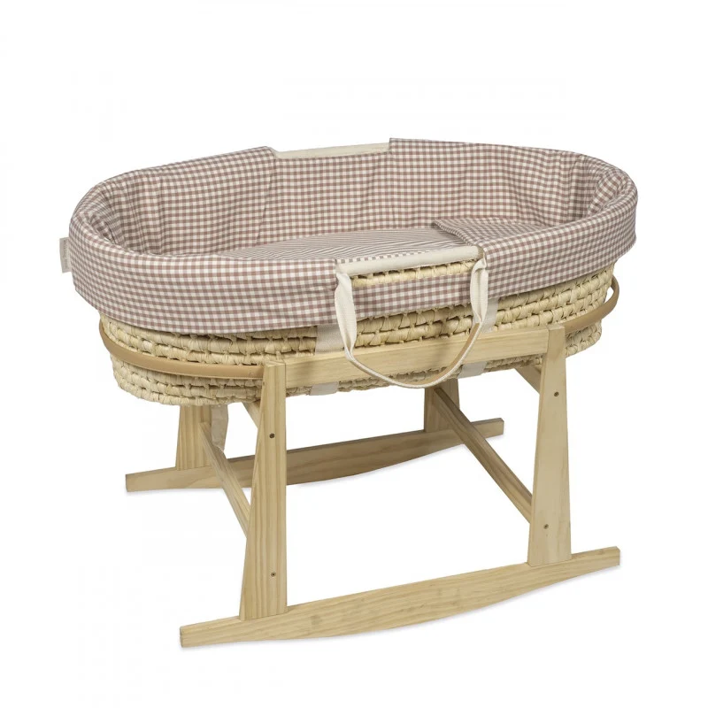 Culla Vimini Praliné Vichy/Righe