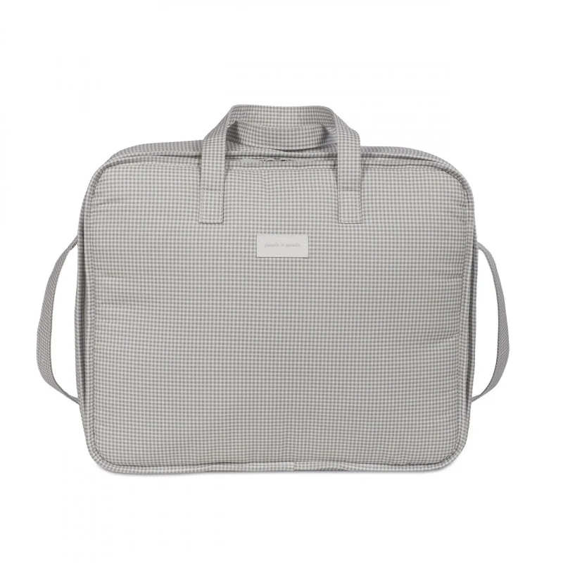 Valigia Little Bloom Vichy Grigio