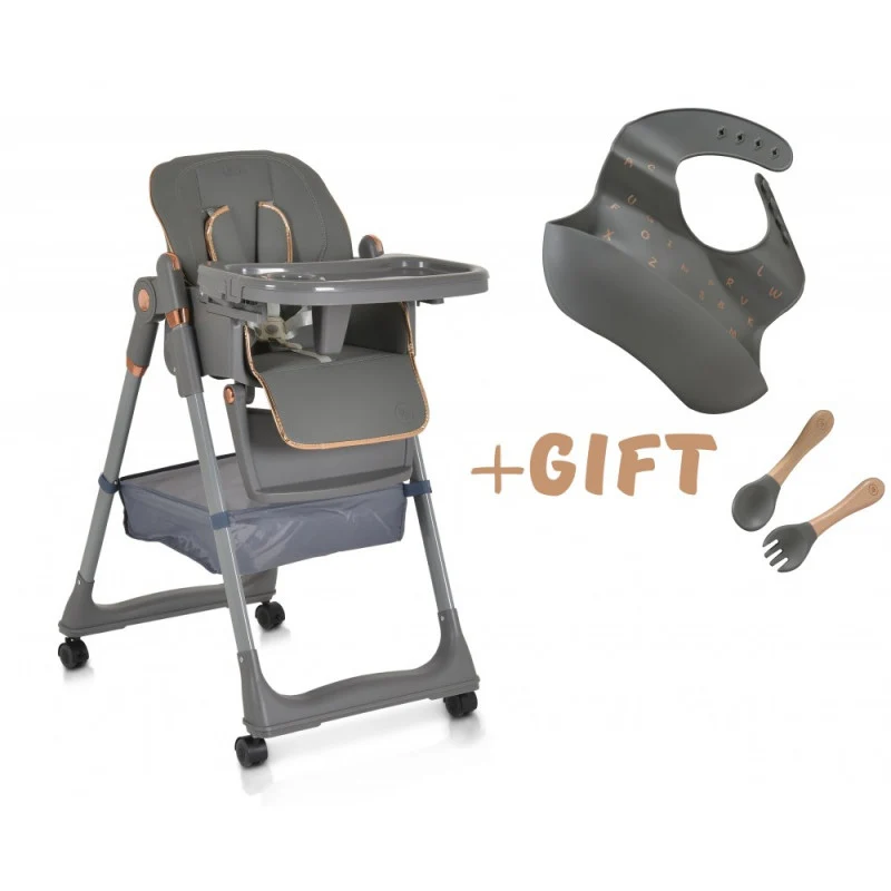 Seggiolone Pappa Lindo Con Accessori Inclusi Grey