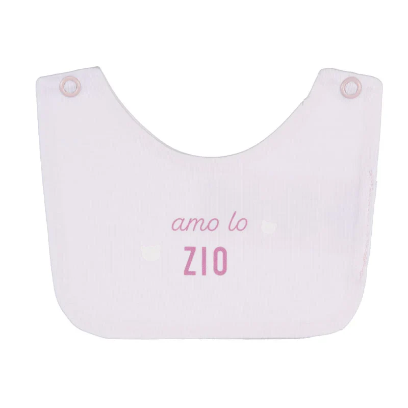 Bavagli Nanan con scritta Rosa Amo la zia/lo zio