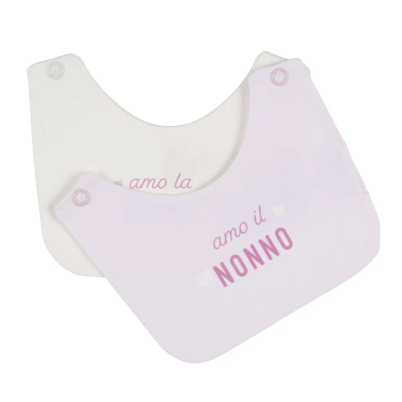 Bavaglino Rosa con scritta “Amo la nonna/il nonno