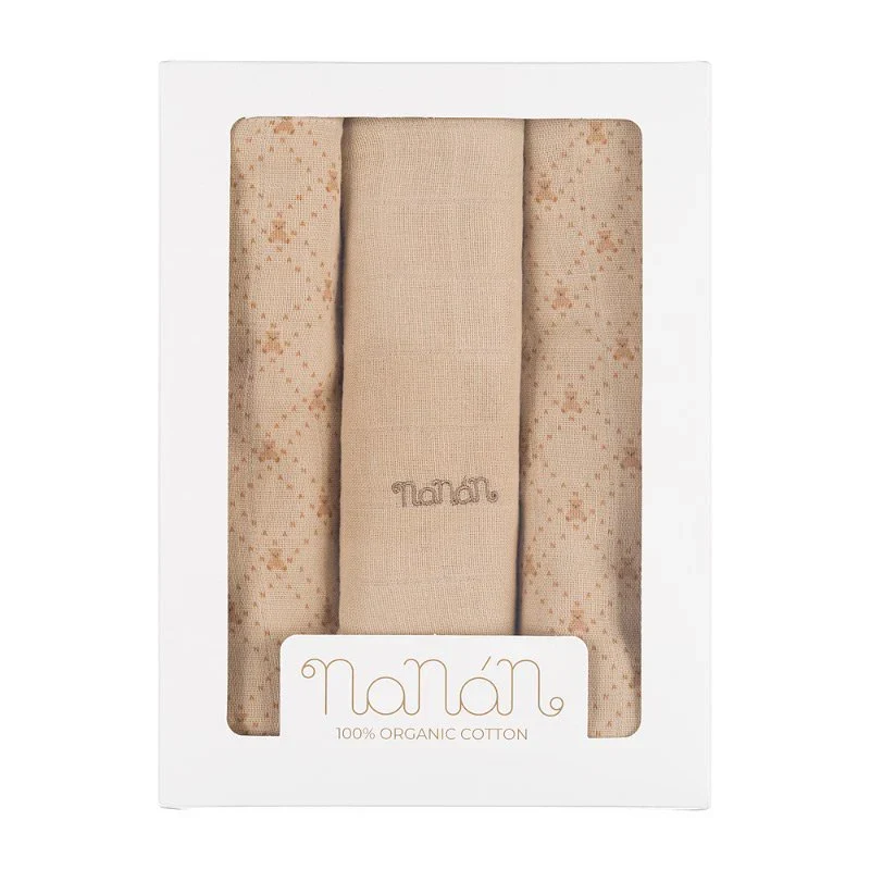 Set 3 mussole Nanan 80x80 cm