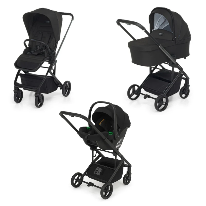 Trio TicToc Foppapedretti con seggiolino auto Rek i-Size - Ebony
