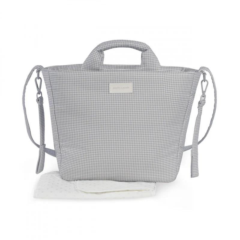 Borsa Fasciatoio Little Bloom Vichy Grigio